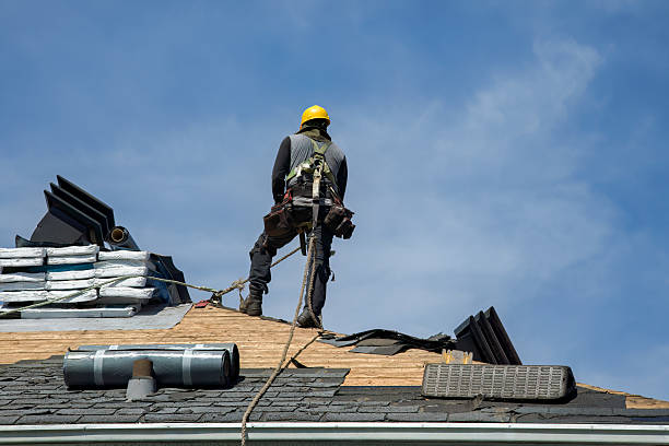 Professional Gutter Installation technician working in East Freedom, PA